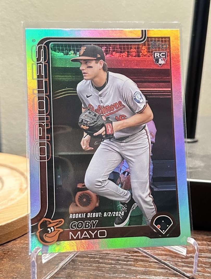 Coby Mayo 2025 Topps Update Series Rookie Debut #US282 Rainbow Foil (RC) Orioles