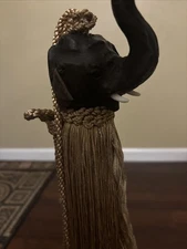 Gold Rope Leather Feel Elephant Curtain/Tapestry Fringe Tie-Backs