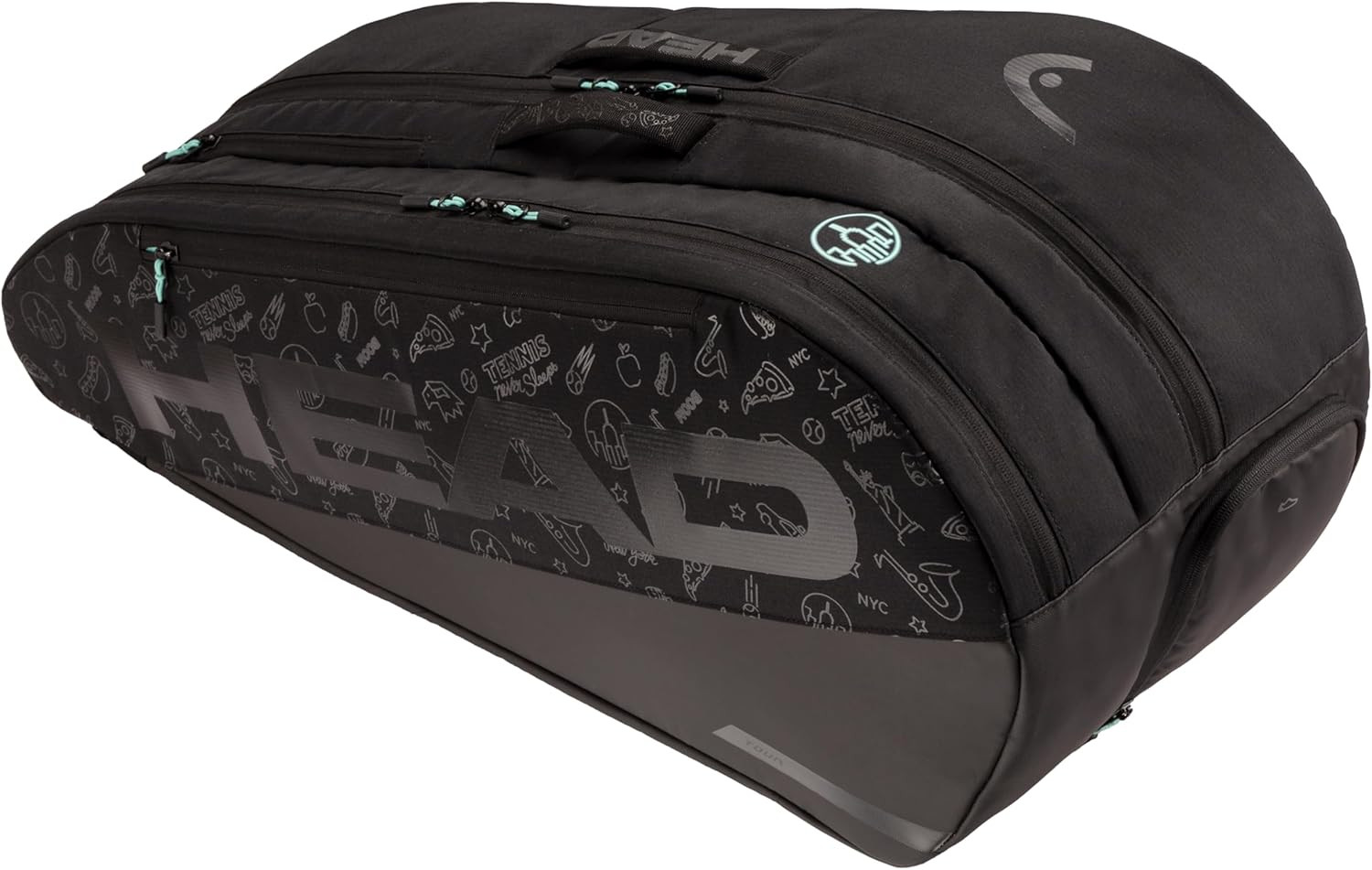 HEAD TOUR RACQUET BAG L NEON 2025, Black