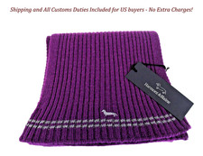 HARMONT  BLAINE Mens OS Purple Wool Casual Knitted Scarf Unisex