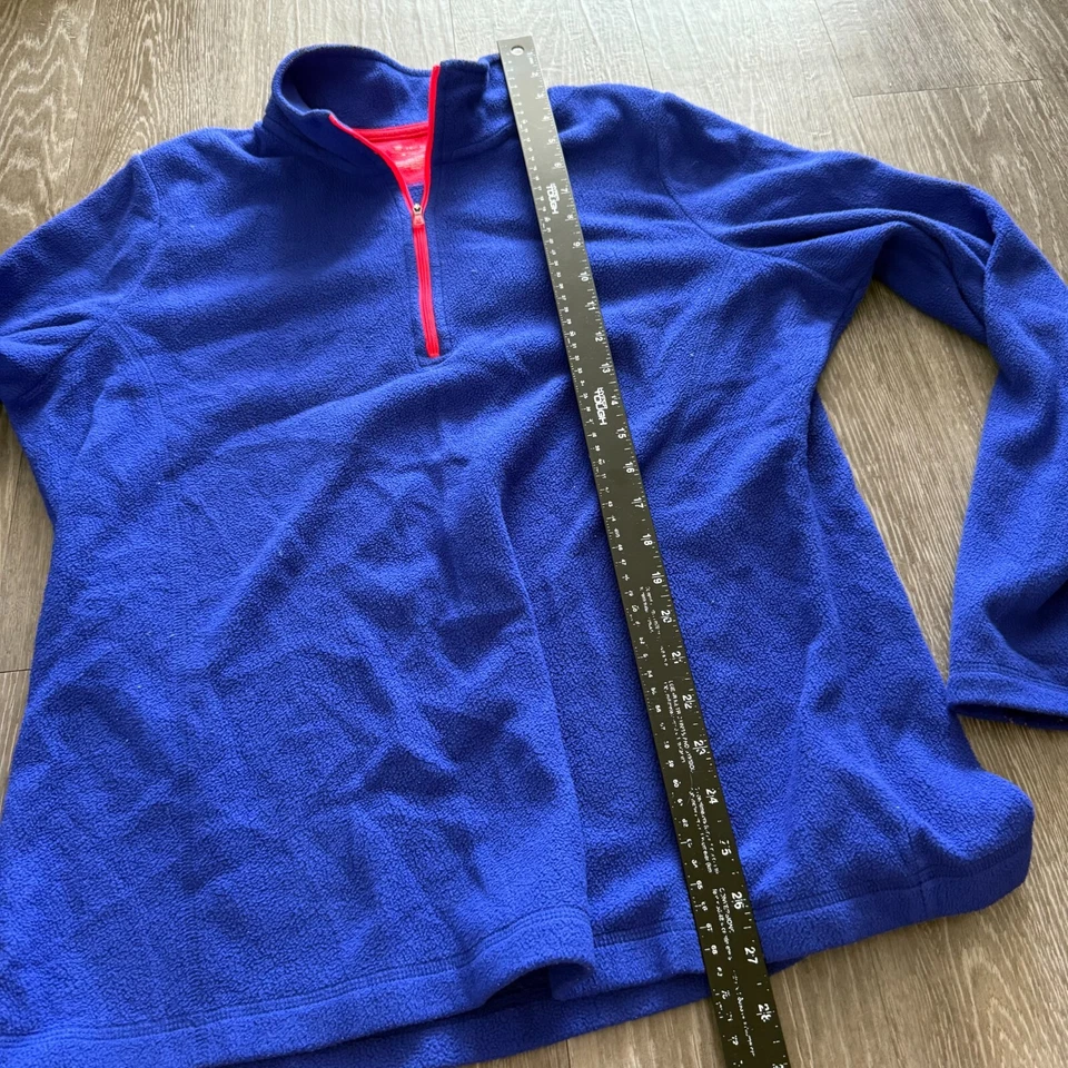 Suéter Pullover Tek Gear Para Hombre Talla XL 1/4 Cremallera Polar Azul Con Detalle Rojo Foto 4 de 4