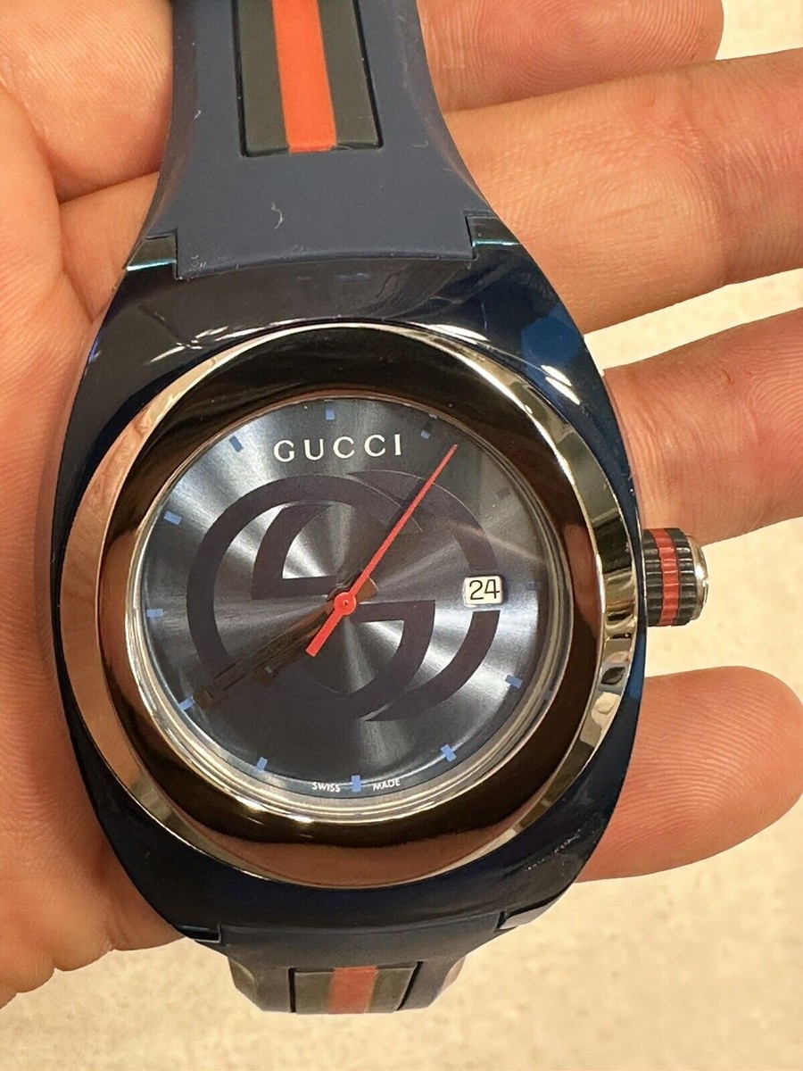 Gucci Sync XXL YA137104 Blue Rubber Band Blue Dial Unisex Watch