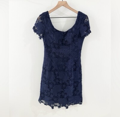 Lilly Pulitzer Floral Lace Overlay Dress Navy Size 6 | eBay Lilly Pulitzer Floral Lace Overlay Dress Navy Size 6 | eBay