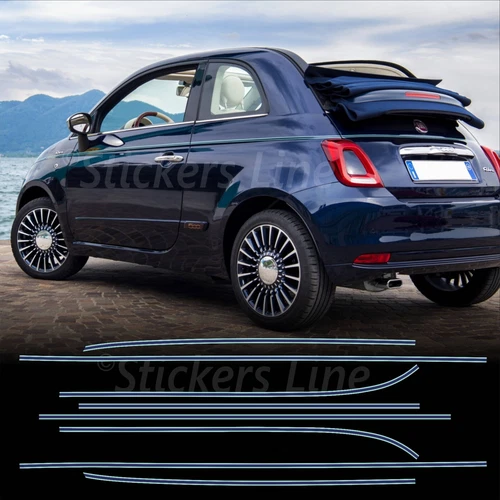 Stickers Fiat 500 RIVA adhesive strips Fiat500 Riviera edges strips