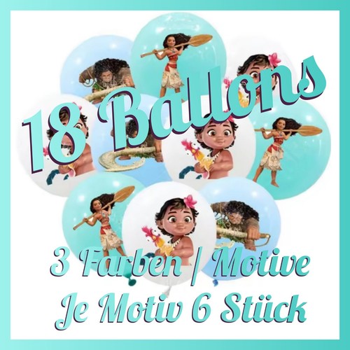 VAIANA GEBURTSTAG DEKO SET⭐️Disney Moana Party Zubehör Ballon Set Cupcake Topper - Bild 4 von 14