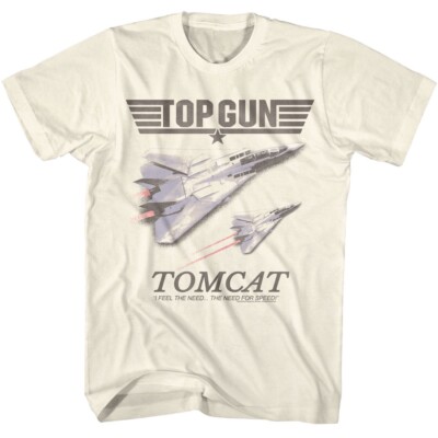 Top Gun Movie T-Shirt Official Mens Original TOMCAT Fighter Jet Natural Cotton