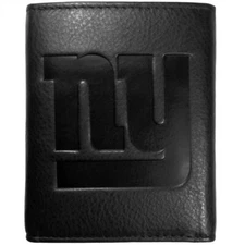 New York Giants Tri-Fold Leather Wallet Embossed Black NFL Football Sports Team