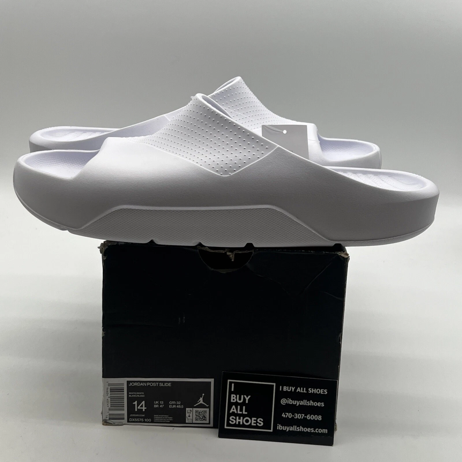 Taglia 14 NIKE AIR JORDAN POST SLIDE BIANCO BIANCO "SANDALI" (DX5575 100)