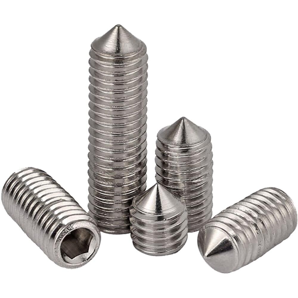 MOOPW Cone Point Set Screws Brass Grub Screw Hex Socket Cap Screw Set  Pointed Tip Allen Knobs M3 M4 M5 M6: : Industrial & Scientific