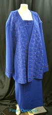 BEN MARC WOMAN'S CHURCH USHER SUIT 2 Pc skirt 87388 top blazer coat bead 36 NEW