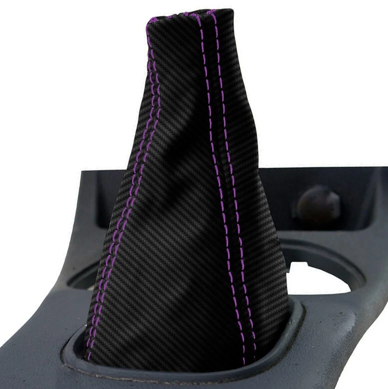 Подходит для Chevrolet Cobalt LS LT 2005-2010 годов выпуска карбоновые ботинки с ручным переключением передач фиолетовая строчка - Изображение 4 из 4