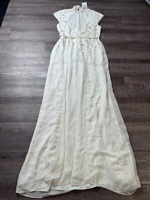 Hope and Ivy Womens Long Formal Dress Size 10 White Sleeveless Keyhole Back  O5 | eBay