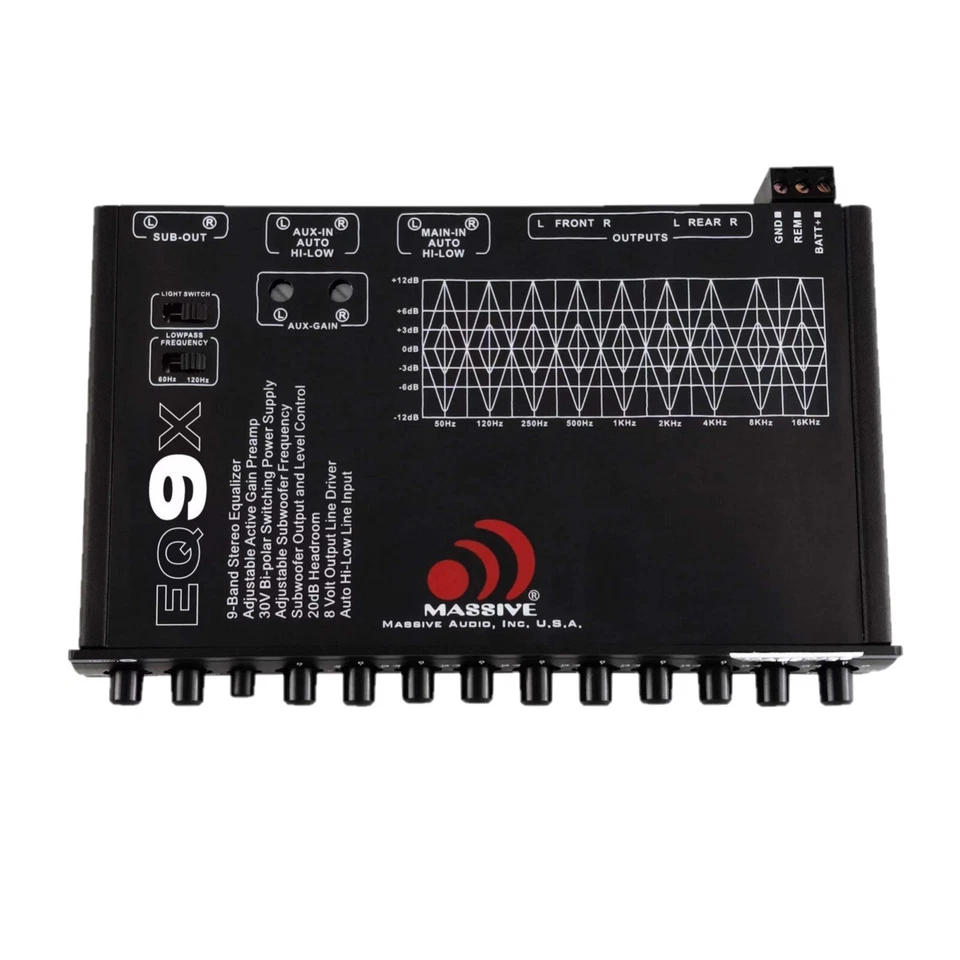 NEW MASSIVE AUDIO EQ9X - 9 Band Car Audio Graphic Equalizer - Image 4 of 4