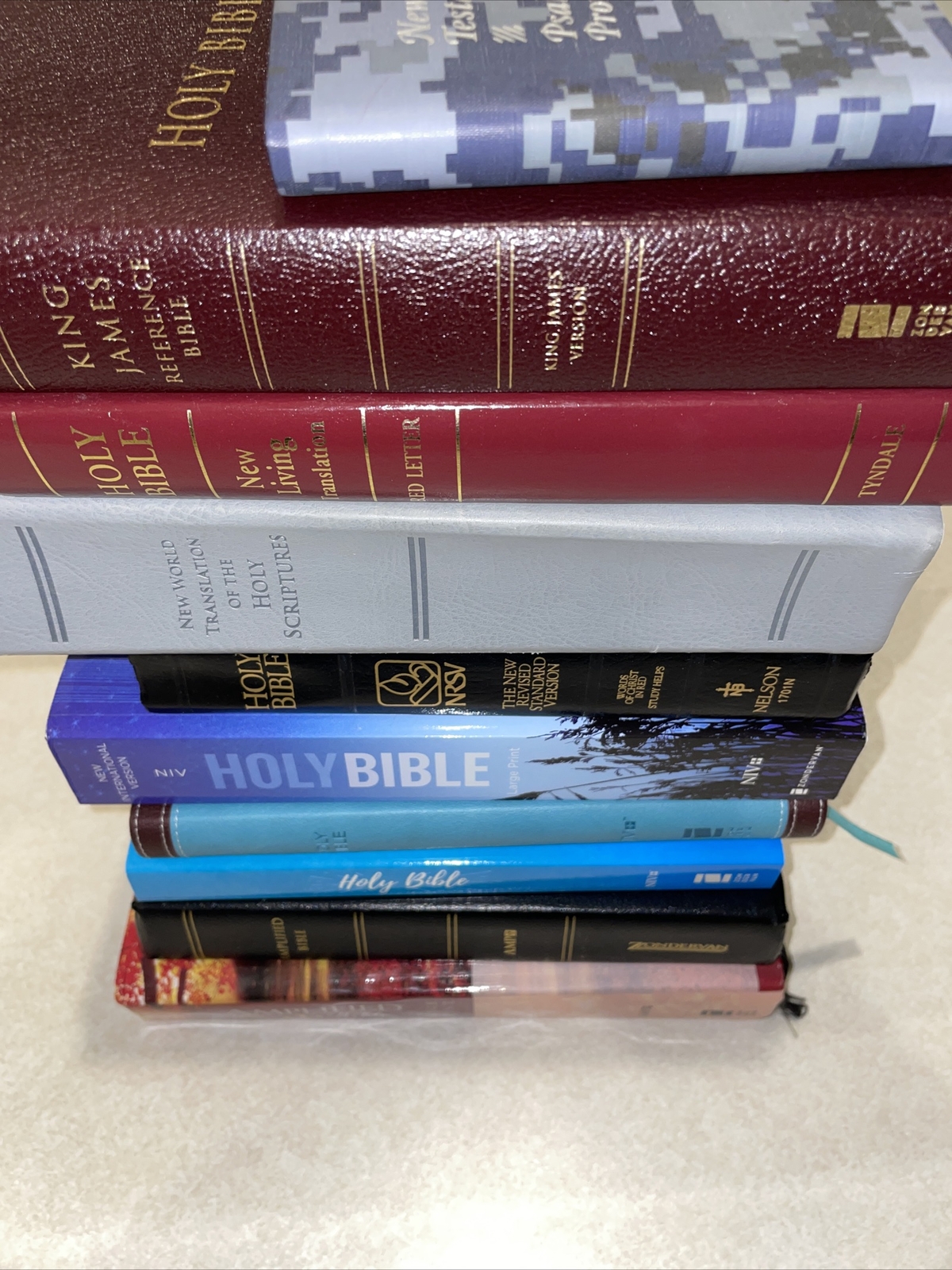 Vintage Holy Bible, lot of 10 Bibles. American standard kjv nkjv Nelson