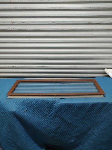 1 USED Brown Amarr , Pella Garage Door Long Panel Window Frame Kit for 3 Layer