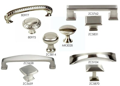#ad *Brushed Nickel Collection* Kitchen Cabinet Hardware Knobs Drawer Pulls Handle $109.01