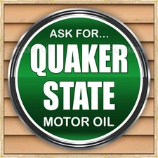 QUAKER STATE MOTOR OIL GAS STATION BANNER SIGN GARAGE MURAL MED L XL XXL SIZES