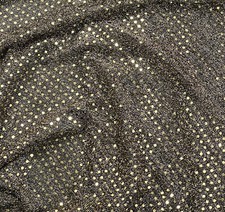 GOLD/BLACK Dots Sequins Fabric 45 Width 5 Yard