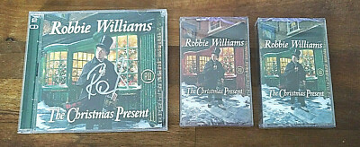 Robbie Williams The Christmas Present signed CD + 2 Cassetes new limited