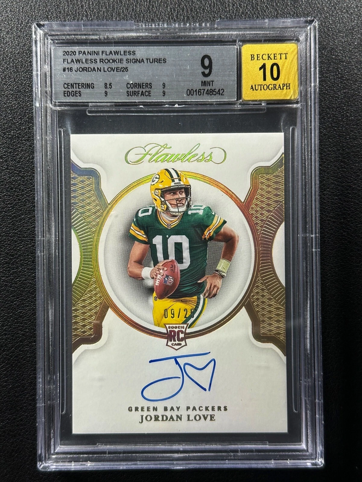 Jordan Love Panini Flawless Flawless Rookie Signatures #FRSJLO Base