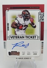 2021 Contenders Ronald Jones II Veteran Ticket Auto Autograph #VT-RJO Buccaneers