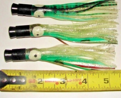 3 PACK SALTWATER FISHING LURE TUNA,MARLIN,DOLPHIN,DORADO,MAHI LOT 3pc Jet Head