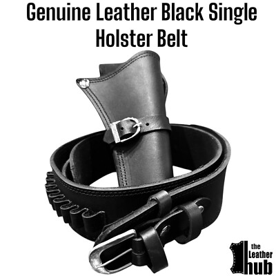 Cowboy Style Revolvergürtel Holster Mit Ledergürtel Schwarz 34-36-52 2 Stück