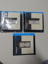Lot of (3) Legrand Adorne Satin Light Almond 2-Gang Wall plates