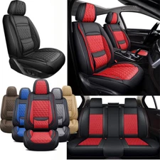 For Cadillac Deluxe Leather Car Seat Cover Front Rear Full Set 5-Seat Protector