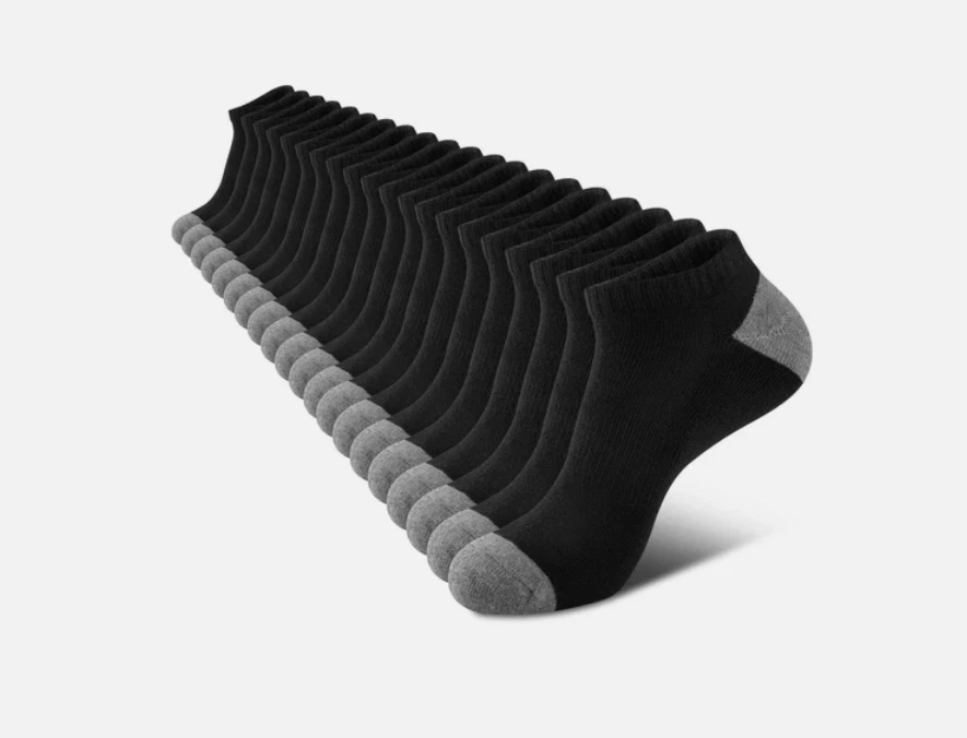 COOVAN 10 Pairs Mens Cushion Ankle Socks Men 10 Pack Low Cut Comfort Breathab...