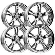 Set Of 4 Staggered-ridler 606 18x818x9 5x5 0mm Chrome Wheels Rims