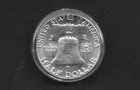 1963 BEN FRANKLIN HALF DOLLAR BRIGHT UNCULATED GEM 90% SIVER COIN MAGNIFICENT