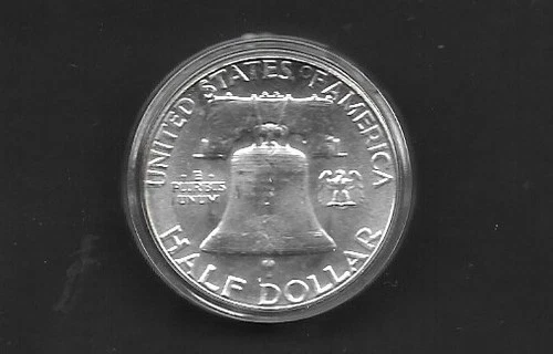 1963 BEN FRANKLIN HALF DOLLAR BRIGHT UNCULATED GEM 90% SIVER COIN MAGNIFICENT