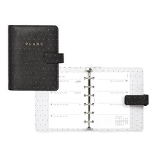 Filofax Moonlight Organizer, Pocket Size, Black - Leather-Look, Gold Accents,...