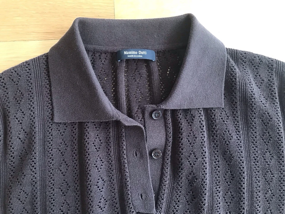 Massimo Dutti Strick Poloshirt Pullover - Braun - Gr. XS - Top! - Bild 2 von 2