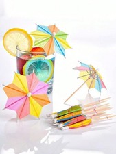 50pcs Multicolor Cocktail Umbrella Toothpicks For Summer Beach Party Decor