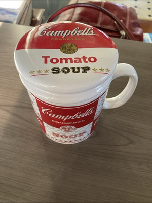 #ad Campbell’s Condensed Soup Mug 2017 With Tomato Soup Lid NWOT Excellent Cond. $7.69