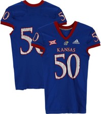 Kansas Jayhawks Team-Issued #50 Jersey from 2018-21 NCAA Football Seasons - L
