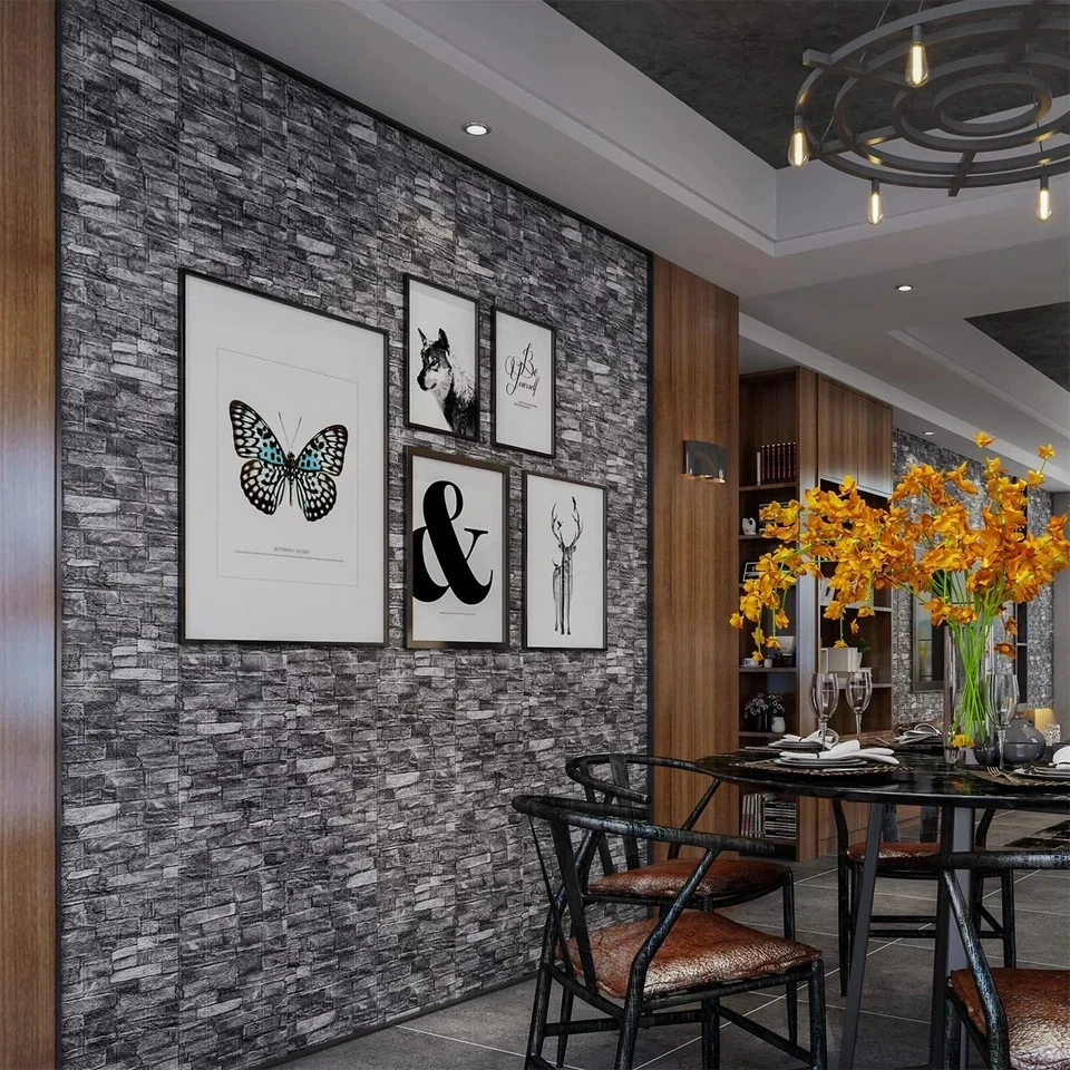 10PCS 3D Wall Panels Peel and Stick 3D Brick Wallpaper Peel and Stick Faux Stone - Image 3 of 4