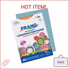 Prang Formerly SunWorks Construction Paper, Sky Blue, 9" x 12", 50 Sheets