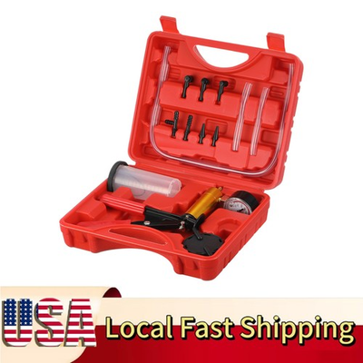 #ad Hand Held Vacuum Pressure Pump Tester Set Brake Fluid Bleeder Bleeding Kit . $14.99