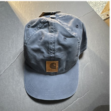 Carhartt Men's Blue Solid Adjustable Baseball Cap Logo Patch One Size