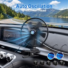 8 12v Portable Car Summer Cooling Fan Oscillating Rotatable Clip Cooler Auto 8 12v Portable Car Summer Cooling Fan Oscillating Rotatable Clip Cooler Auto