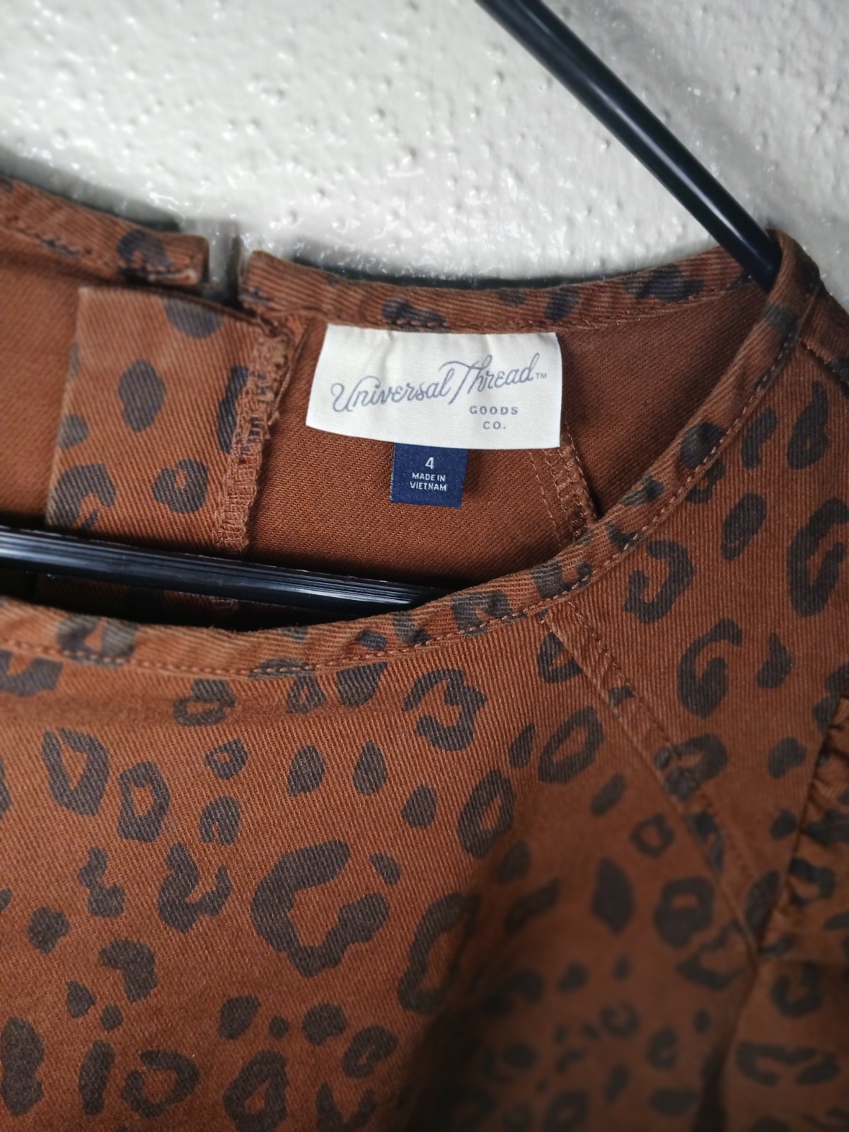 Universal Thread Brown Leopard Print Puff Sleeve … - image 1