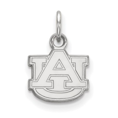 10k Weißgold LogoArt Auburn University A-U extra kleiner Anhänger