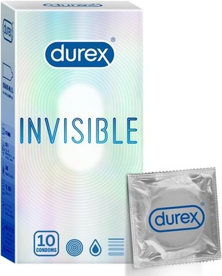 Durex Invisible Super Ultra Thin Condoms Lubricated Premium Sensitive Men 10Ct
