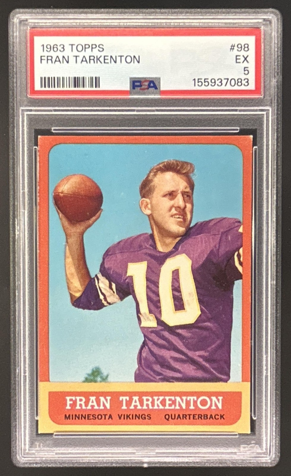 1963 TOPPS FRAN TARKENTON #98 PSA 5 MINNESOTA VIKINGS