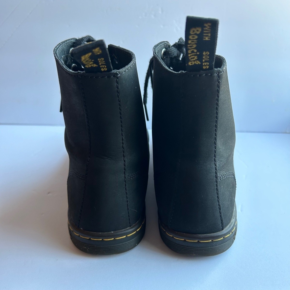 Dr. Martens Tobias Boots Mens 10 Womens 11 Black Leather AirWair Lace Up Combat Dr. Martens Tobias Boots Mens 10 Womens 11 Black Leather  main image 4