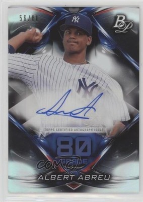 2018 Bowman Platinum 80-Grade Prospect 56/80 Albert Abreu #80GA-AA Auto 0wp8