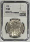 1898 Morgan Silver $1 Dollar Coin NGC MS 63